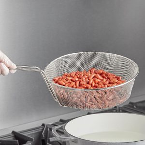 سبد آشپزی گرد مش ریز نیکل اندود شده 25 سانتیمتر