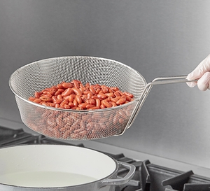 سبد آشپزی گرد مش ریز نیکل اندود شده 25 سانتیمتر