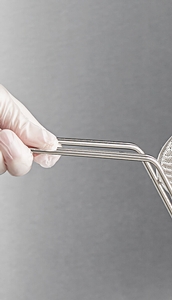 سبد آشپزی گرد مش ریز نیکل اندود شده 25 سانتیمتر