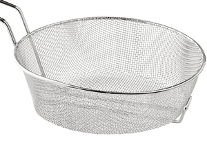 سبد آشپزی گرد مش ریز نیکل اندود شده 25 سانتیمتر